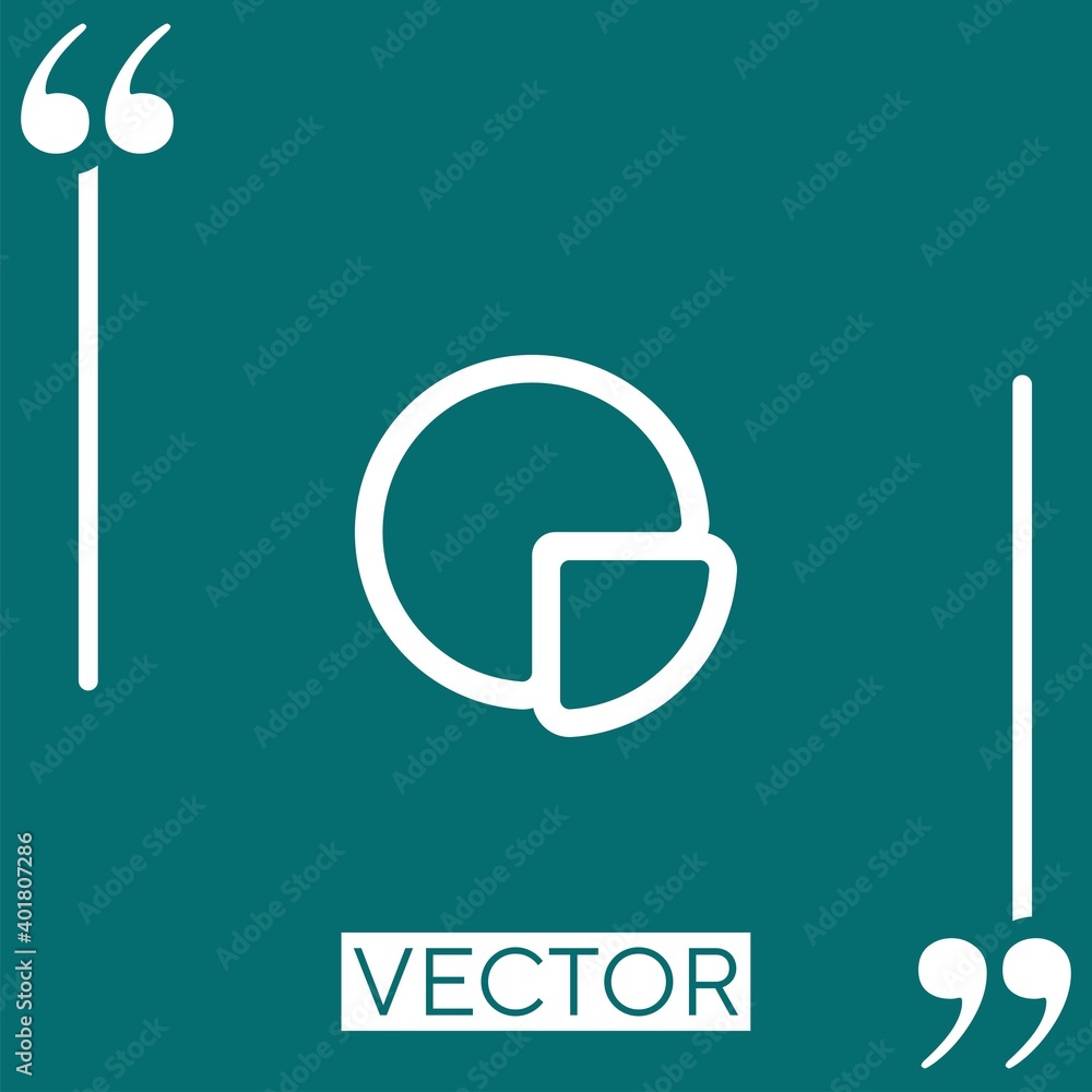 Aufkleber circular cake graphic with quarter part cutted vector icon linear icon. editable stroke line