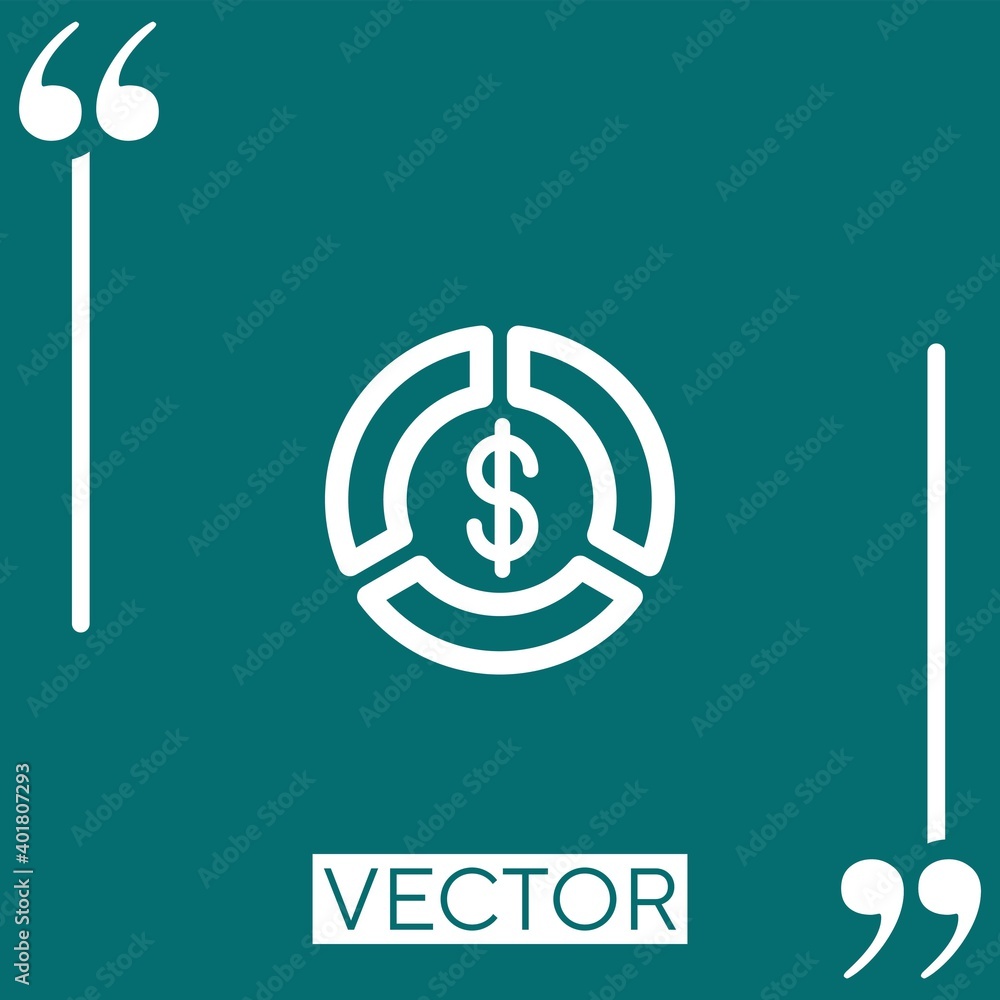 Poster circular chart vector icon linear icon. editable stroke line