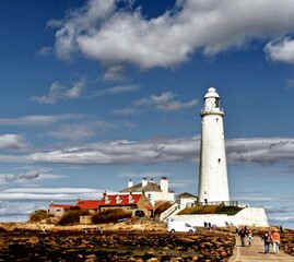 Fototapeta na wymiar Lighthouse on a sunny day ( St Mary's) 