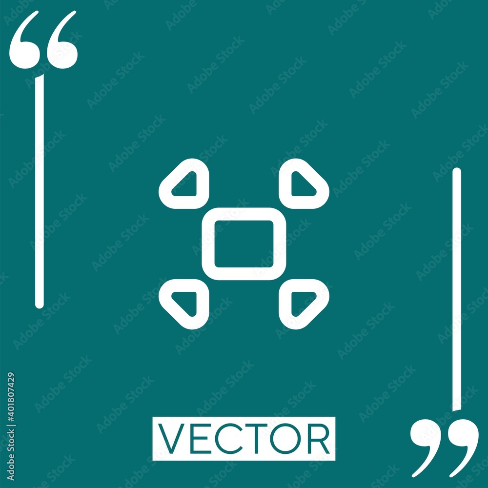 Poster collapse window button vector icon linear icon. editable stroke line