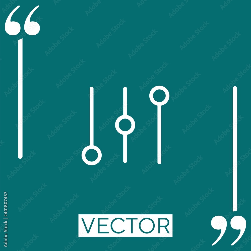 Poster control of levels vector icon linear icon. editable stroke line
