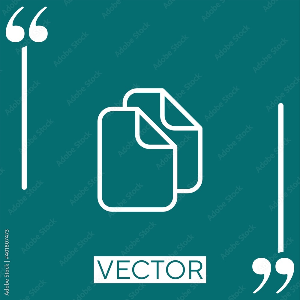 Poster copy files vector icon linear icon. editable stroke line