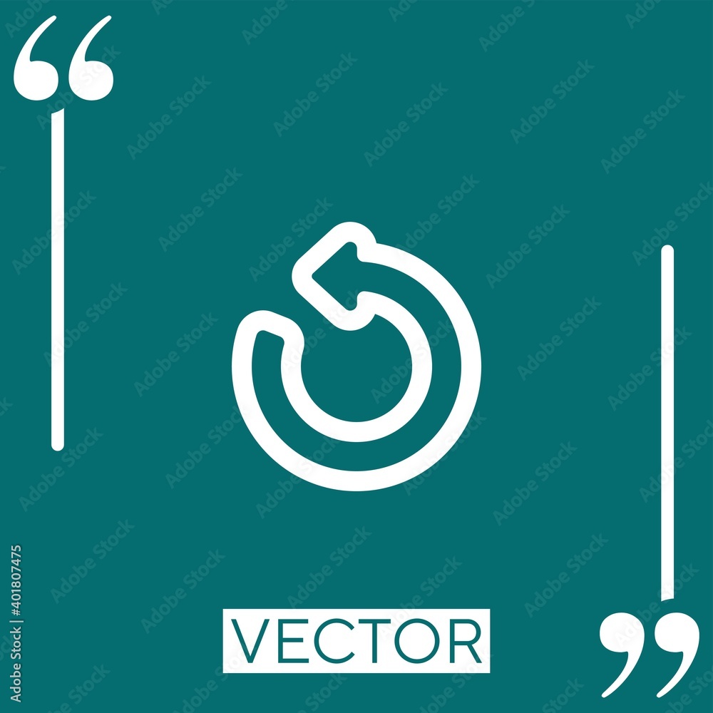 Poster counterclockwise circular arrow outline vector icon linear icon. editable stroke line