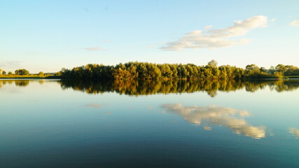 reflection of trees in water