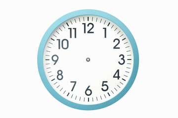 Blue Clock without hands On a white background