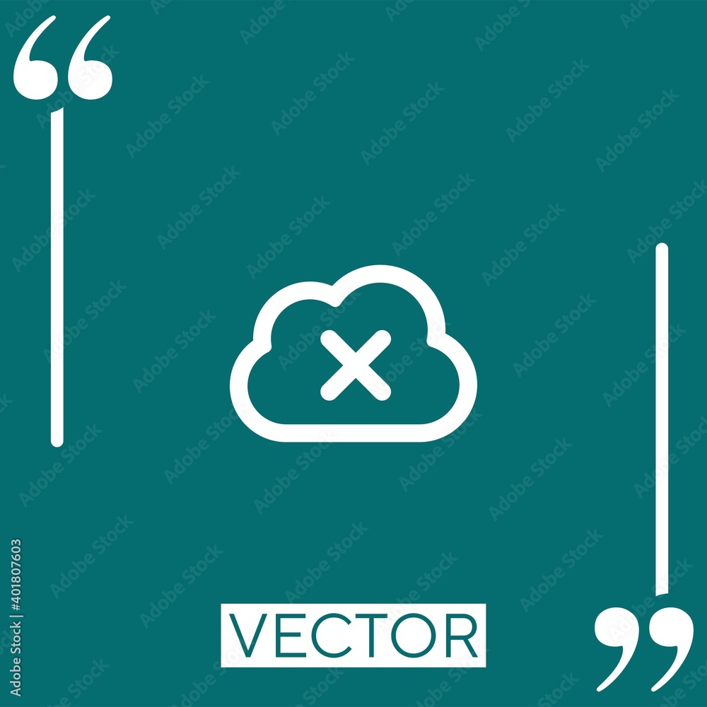Poster delete from cloud outlined button vector icon linear icon. editable stroke line