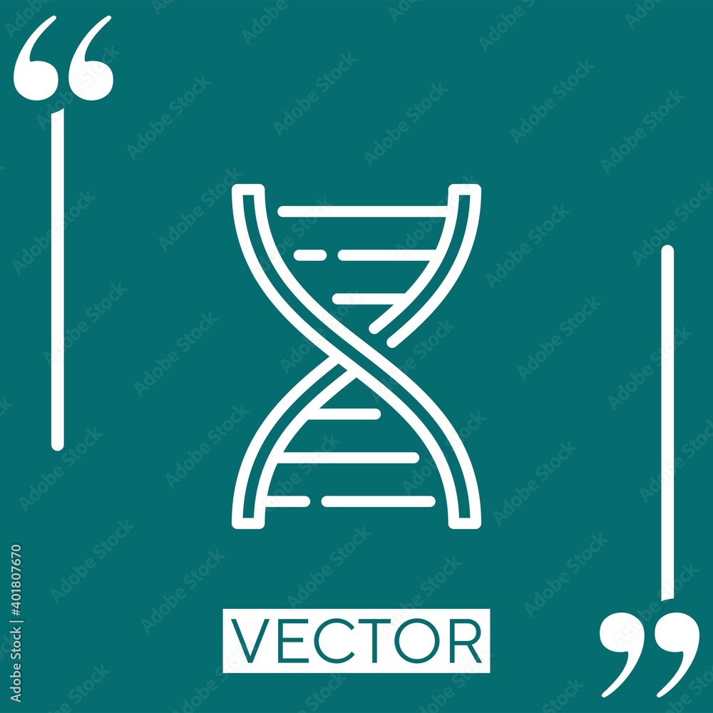 Poster dna structure vector icon linear icon. editable stroke line