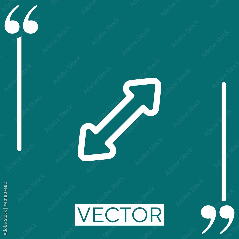 Poster double arrow outline vector icon linear icon. editable stroke line