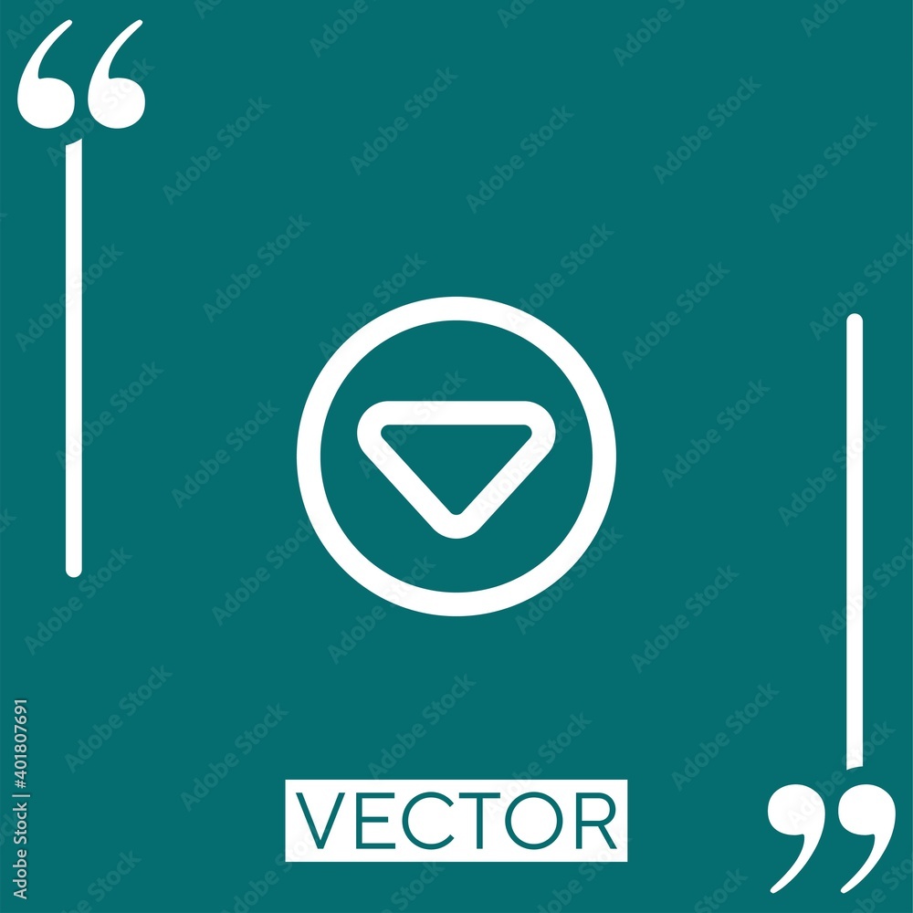 Poster down arrow in circular button outline vector icon linear icon. editable stroke line
