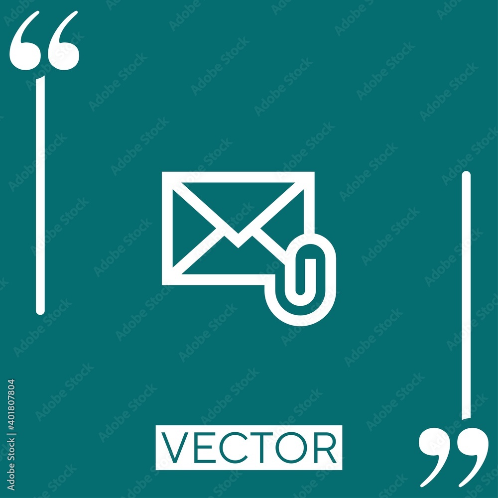 Poster email vector icon linear icon. editable stroke line