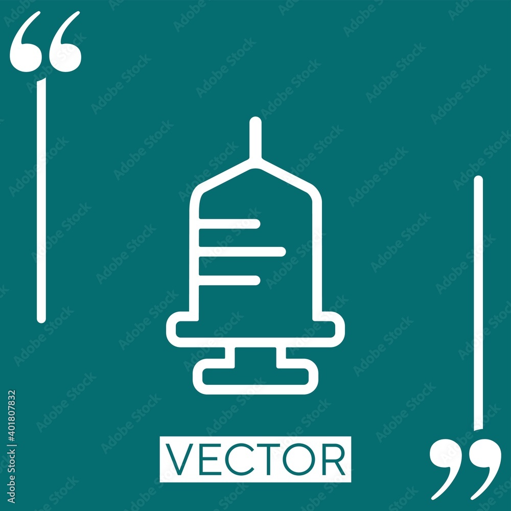 Poster empty syringe vector icon linear icon. editable stroke line