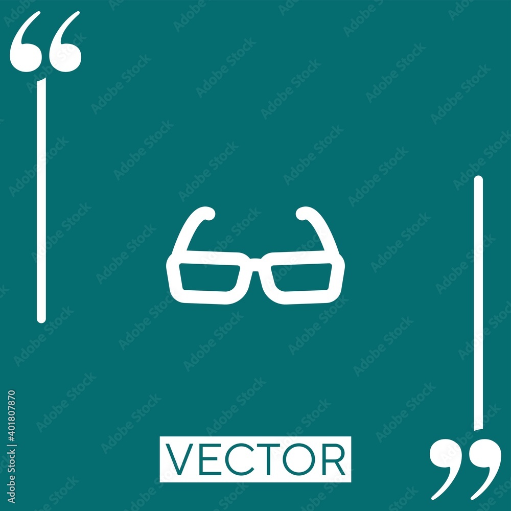 Poster eyeglasses of rectangular shape vector icon linear icon. editable stroke line