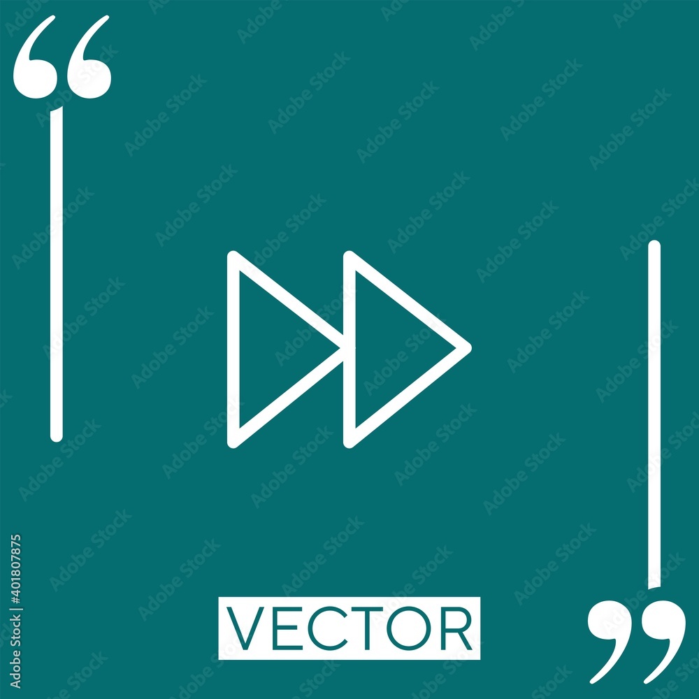 Poster fast forward button vector icon linear icon. editable stroke line