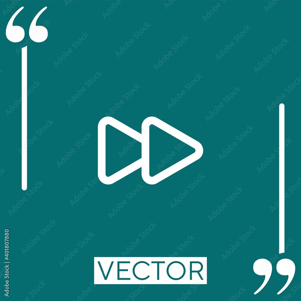 Poster fast forward button outline vector icon linear icon. editable stroke line