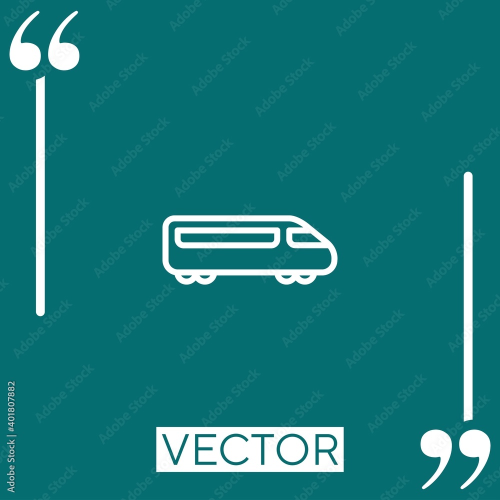 Poster fast train vector icon linear icon. editable stroke line