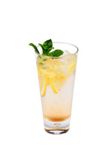 cocktail with lime and mint isolated