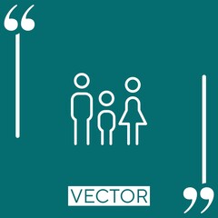 family vector icon Linear icon. Editable stroke line
