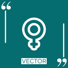 female sign outline vector icon Linear icon. Editable stroke line