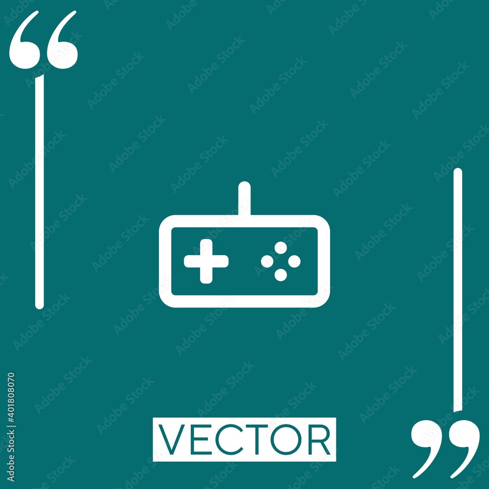 Poster games buttons vector icon linear icon. editable stroke line