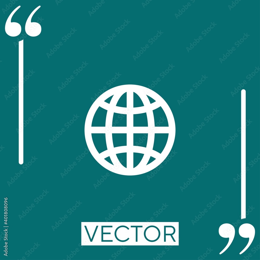 Poster global grid vector icon linear icon. editable stroke line