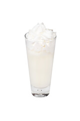 Glass of milk drink with cream
