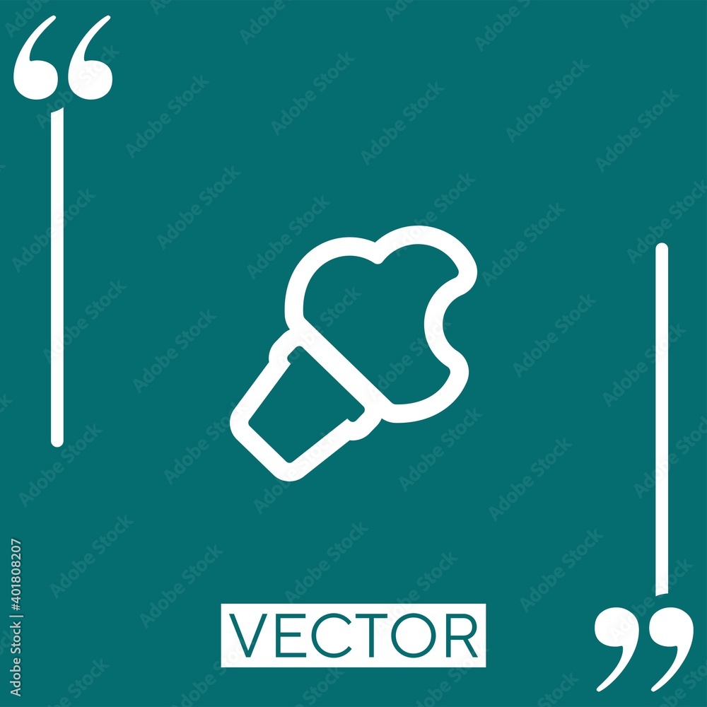 Poster ice cream outline with a bite vector icon linear icon. editable stroke line