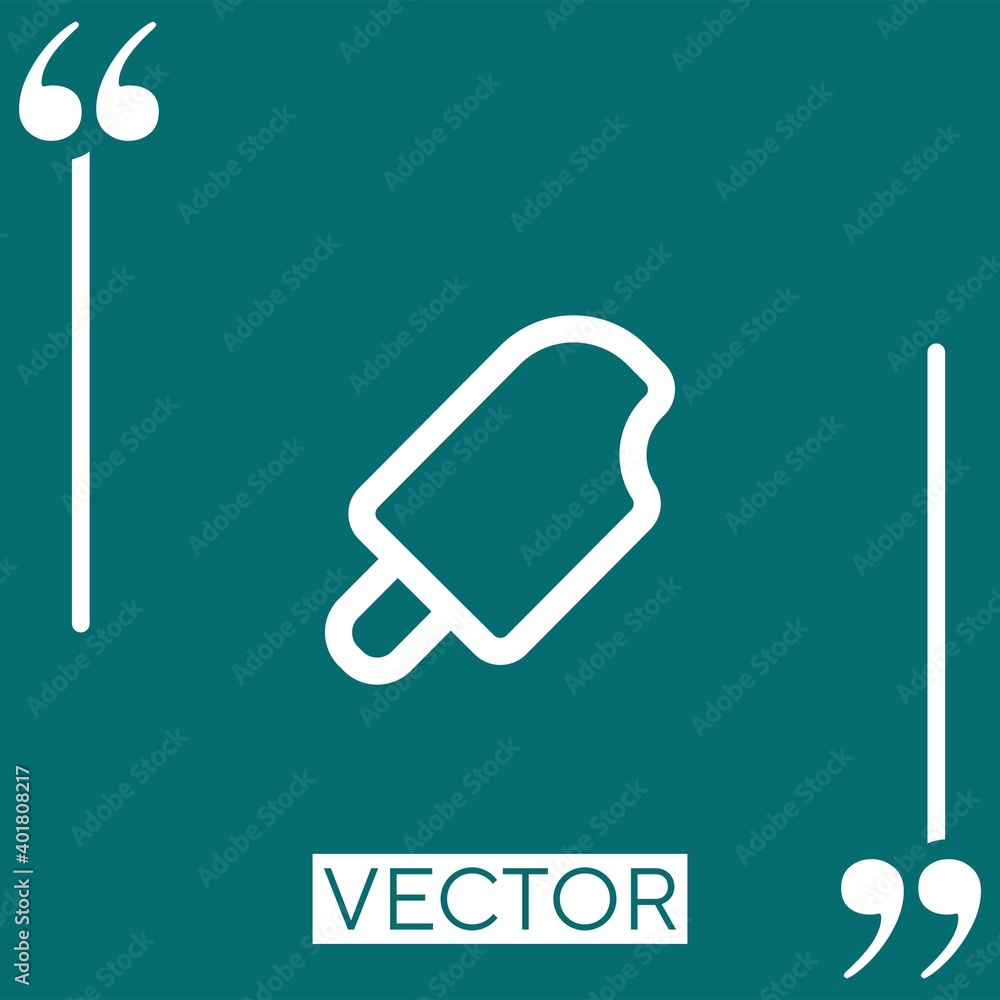 Poster ice cream stick outline vector icon linear icon. editable stroke line
