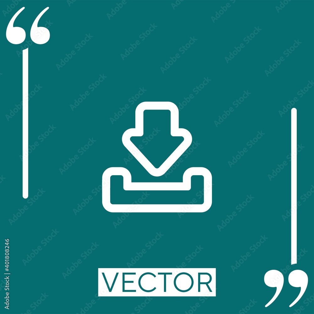 Poster inbox download outlined button vector icon linear icon. editable stroke line