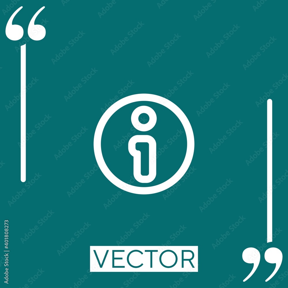 Poster information circular button outline vector icon Linear icon. Editable stroke line