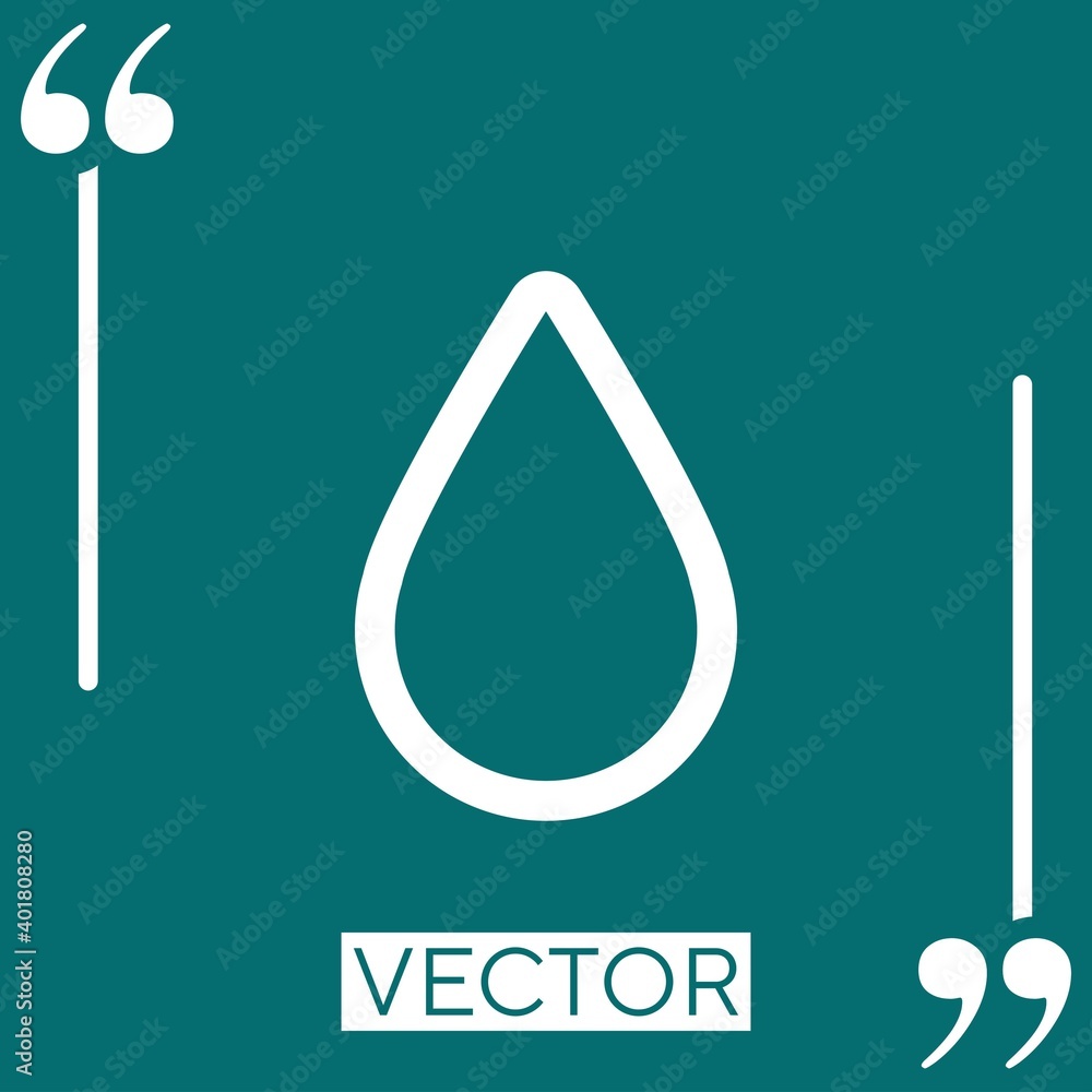 Poster ink drop outline vector icon linear icon. editable stroke line