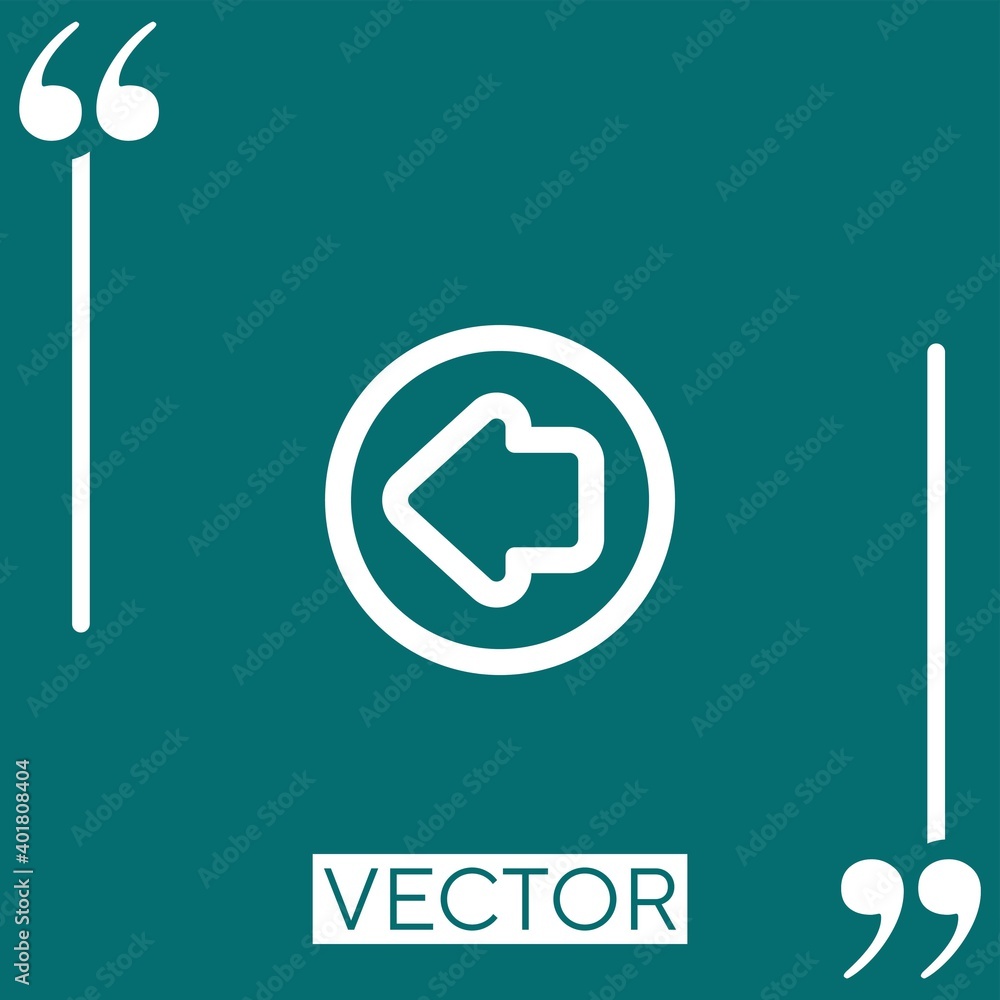 Poster left arrow circular button outline vector icon linear icon. editable stroke line