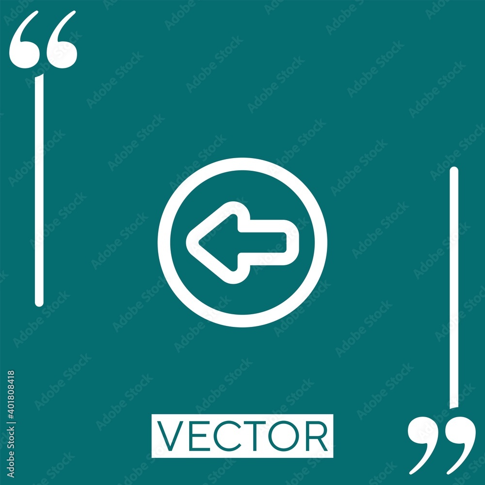 Poster left arrow in a circle outline vector icon linear icon. editable stroke line