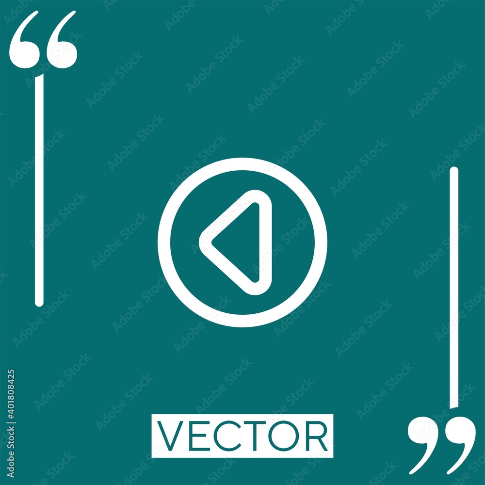 Poster left arrow in circular outlined button vector icon linear icon. editable stroke line