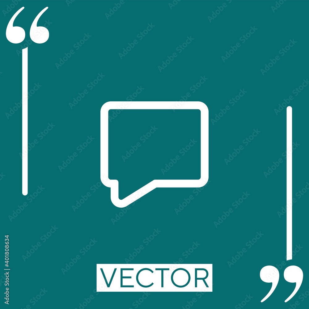 Poster message rectangular empty outlined speech bubble vector icon linear icon. editable stroke line