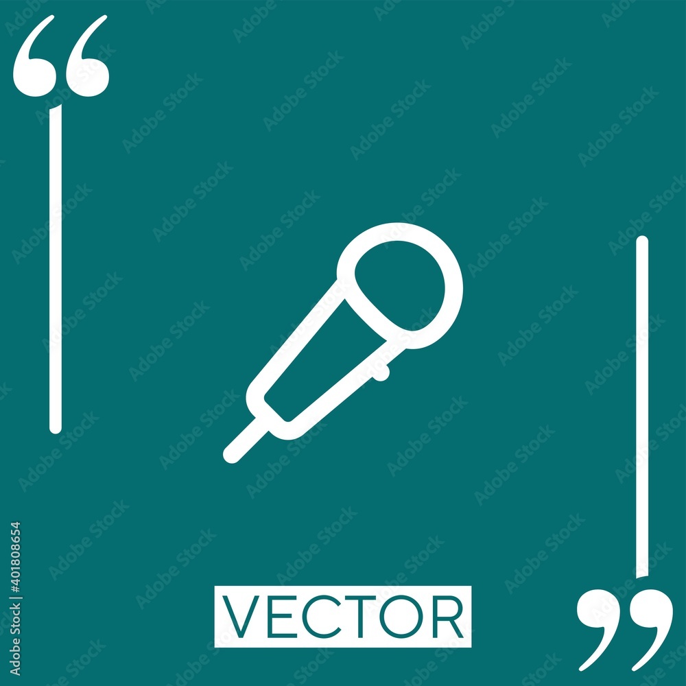 Poster microphone outlined voice audio interface tool vector icon linear icon. editable stroke line