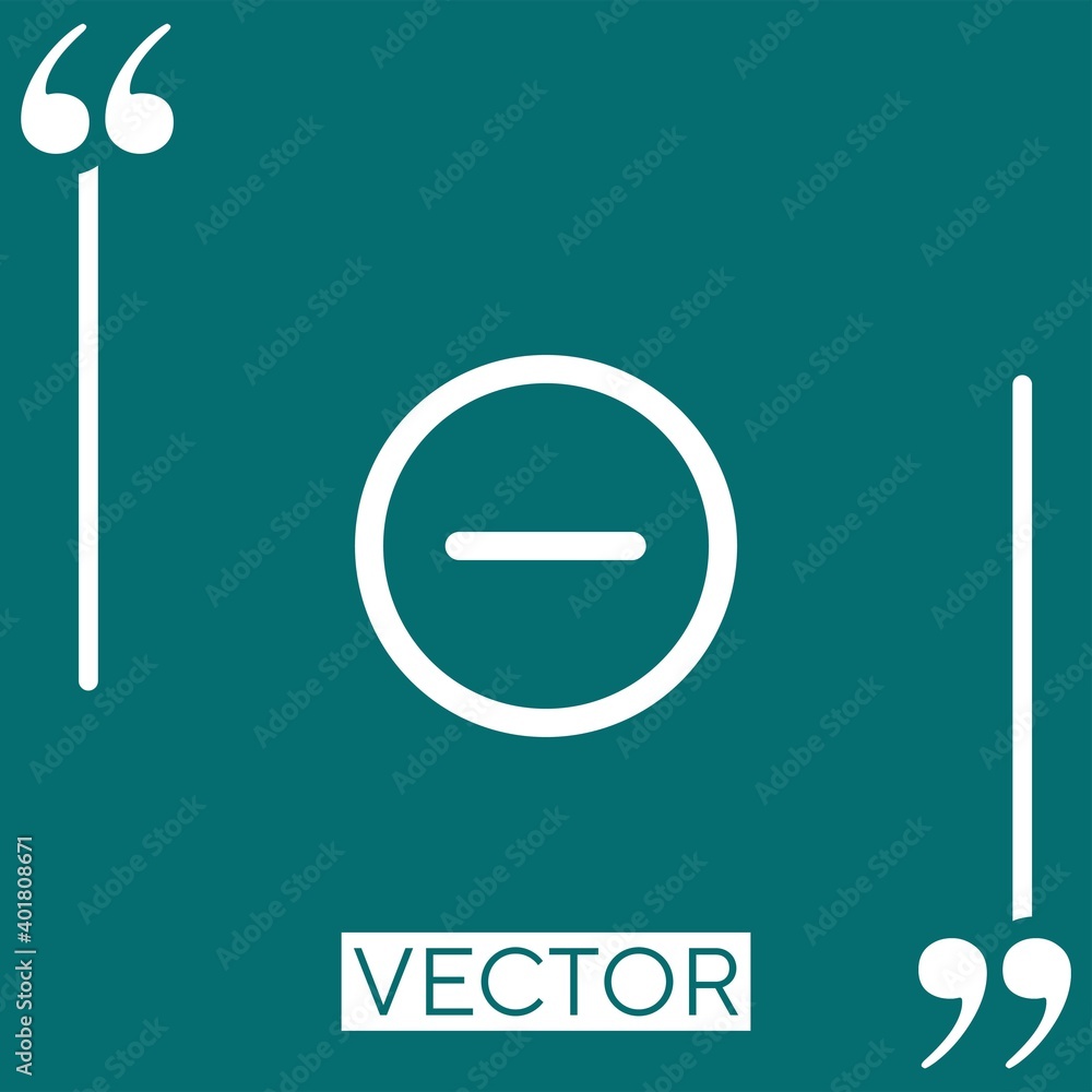 Poster minus circular button outline vector icon linear icon. editable stroke line