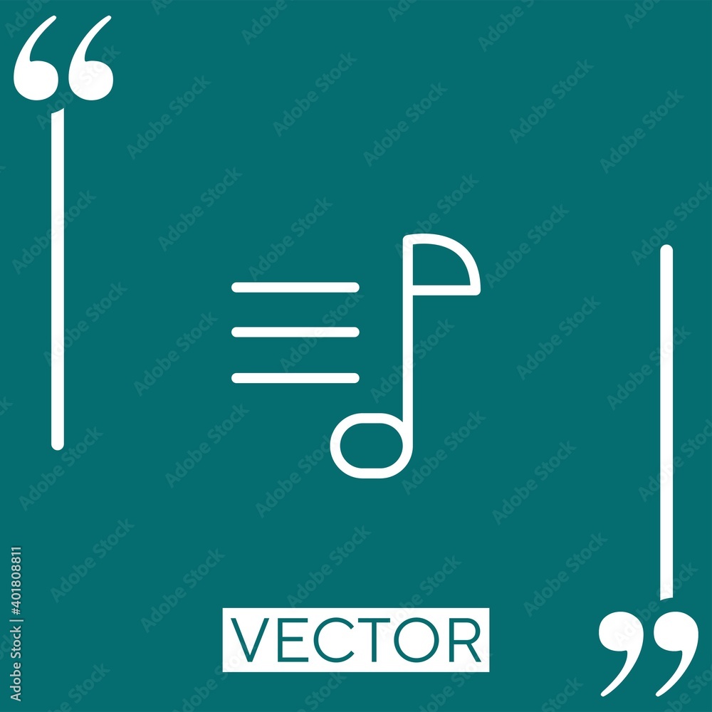 Poster music settings vector icon linear icon. editable stroke line