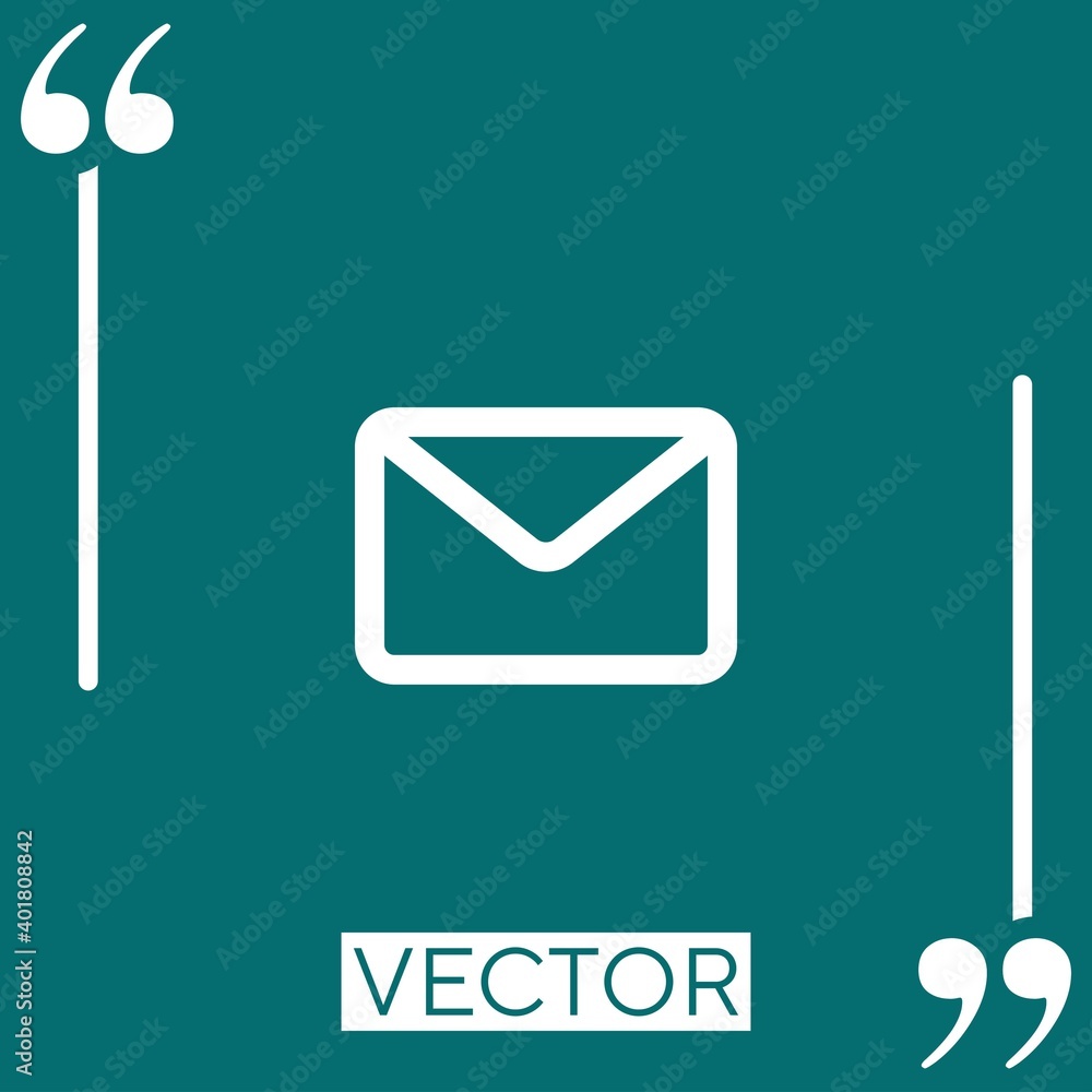 Poster new email outlined envelope back vector icon linear icon. editable stroke line