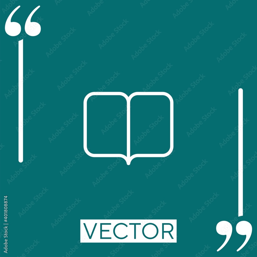 Poster open blank book vector icon linear icon. editable stroke line