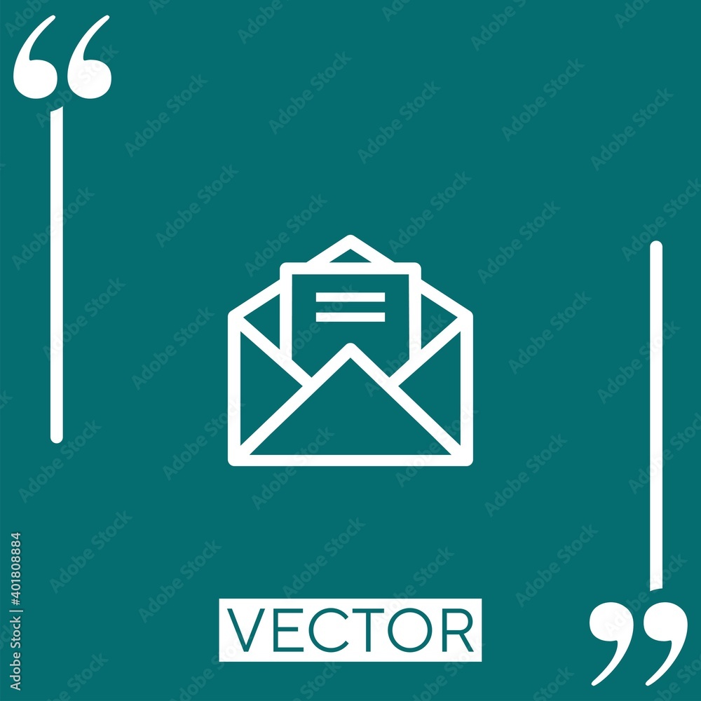 Aufkleber open envelope with letter vector icon linear icon. editable stroke line