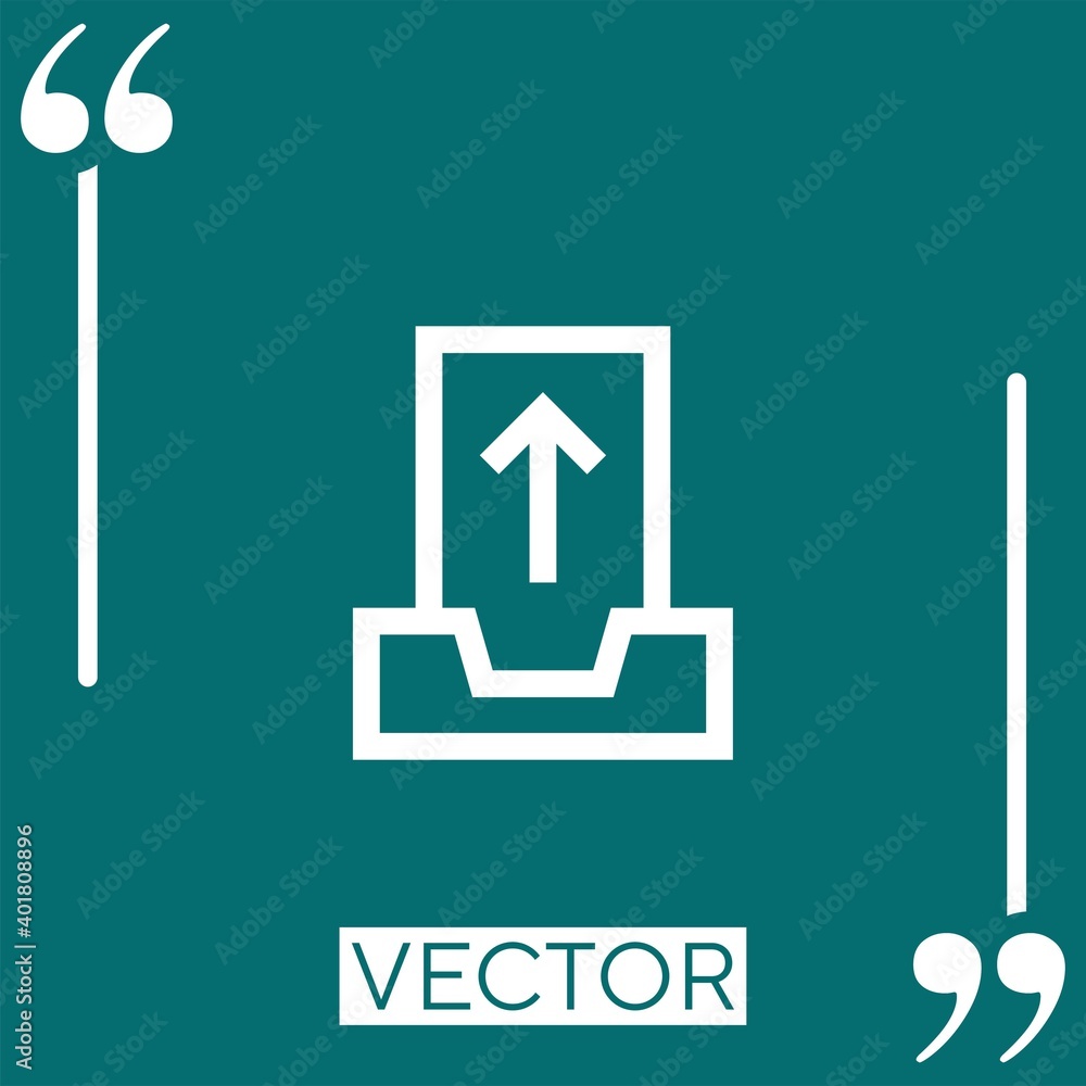 Poster outbox vector icon linear icon. editable stroke line