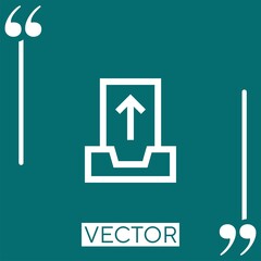 outbox vector icon Linear icon. Editable stroke line