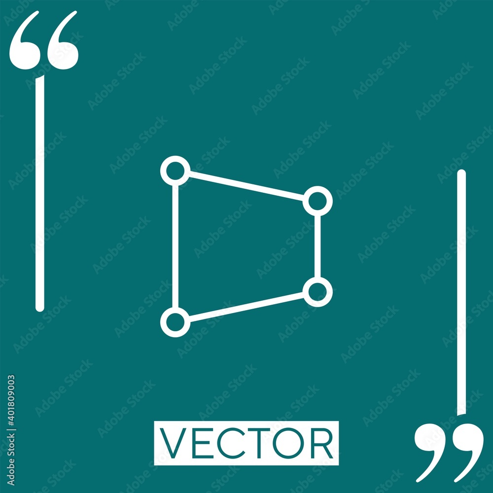 Poster perspective vector icon linear icon. editable stroke line