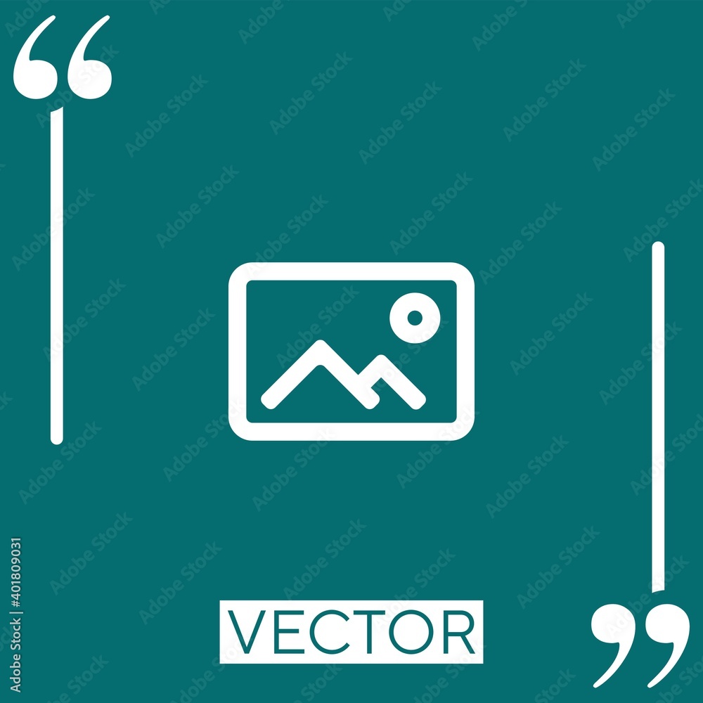 Poster photo button vector icon linear icon. editable stroke line