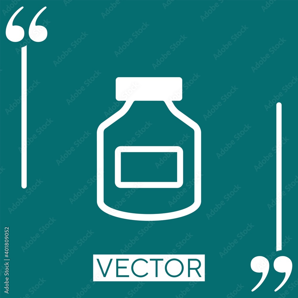 Poster pill bottle vector icon linear icon. editable stroke line