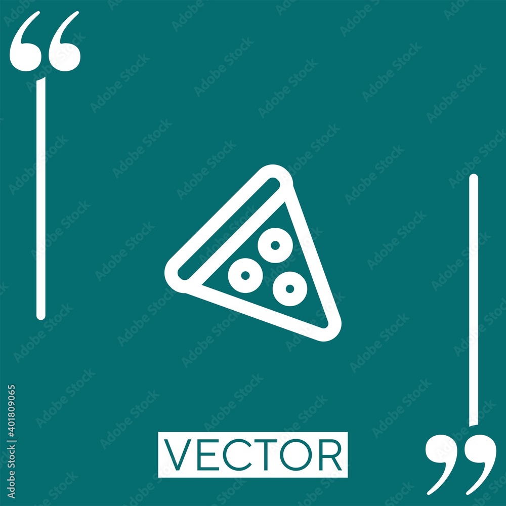 Poster pizza triangle outline vector icon linear icon. editable stroke line