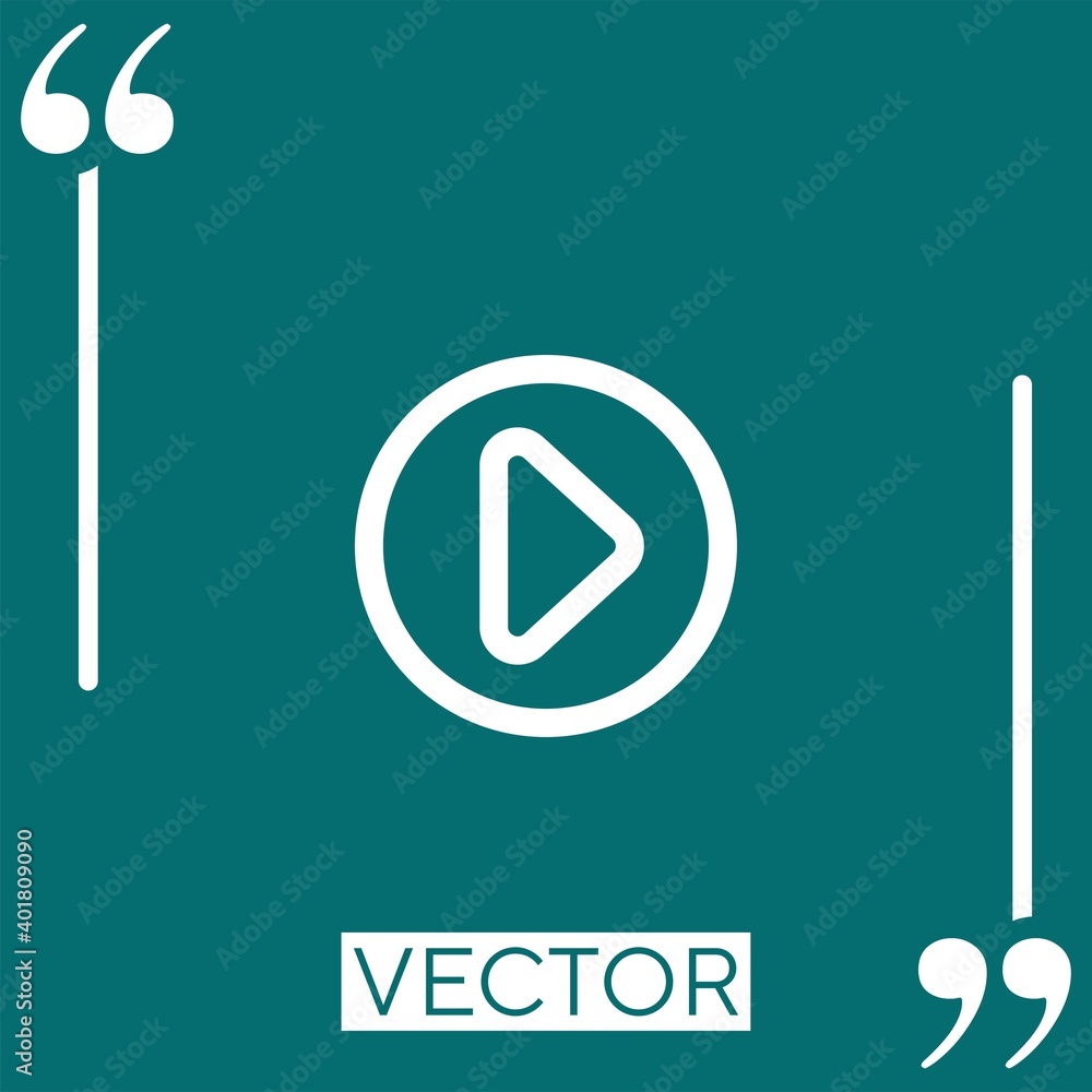 Poster play multimedia outlined button circle vector icon linear icon. editable stroke line