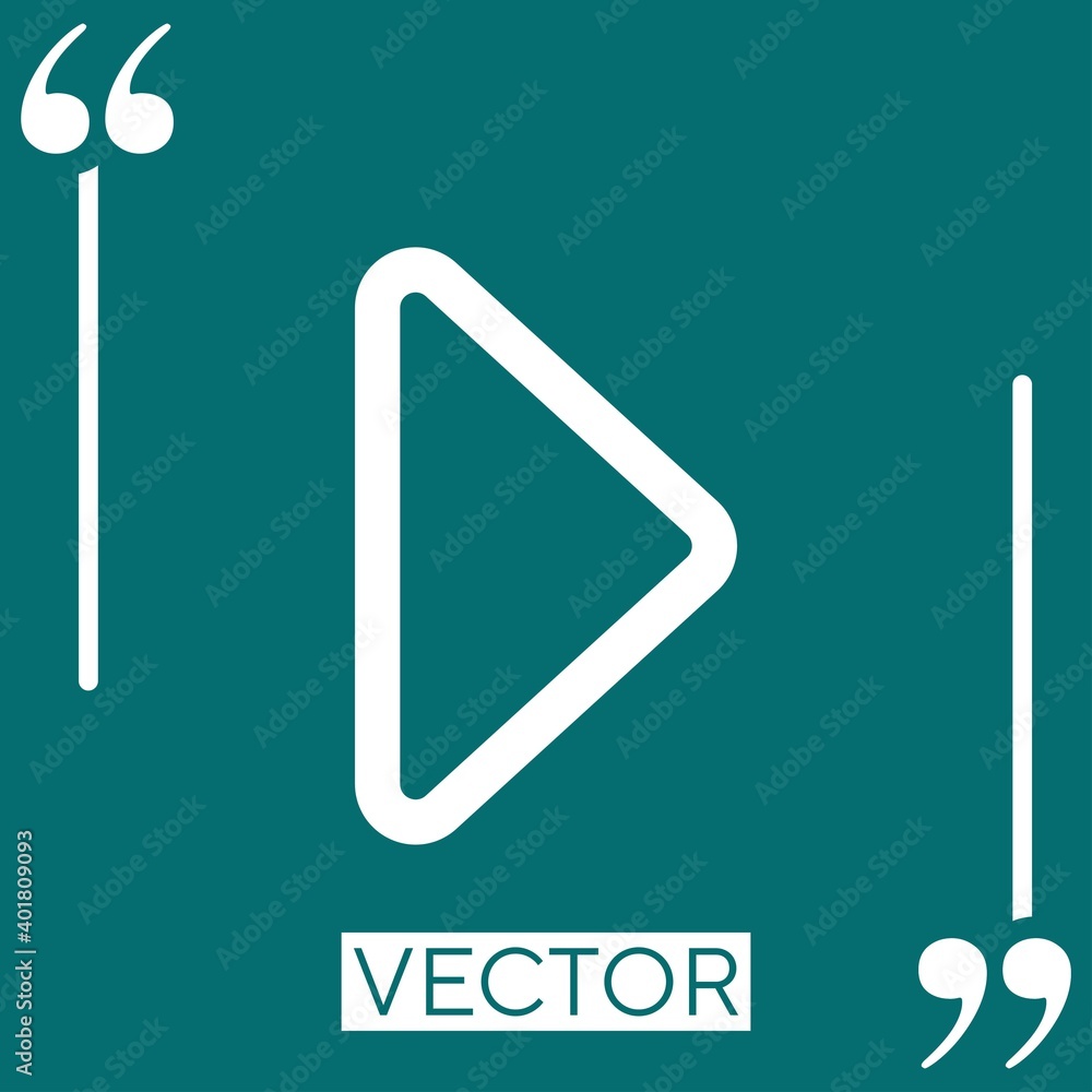 Aufkleber play triangle outline vector icon linear icon. editable stroke line
