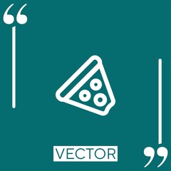 pizza triangular bitten piece outline vector icon Linear icon. Editable stroke line