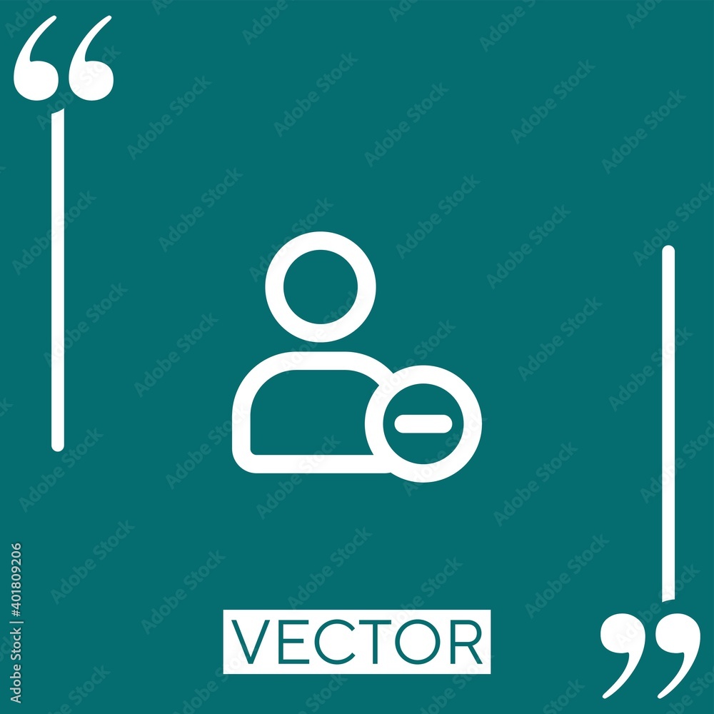Poster remove person outlined interface button vector icon linear icon. editable stroke line